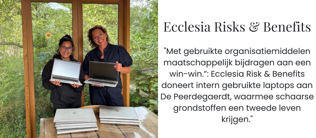 Ecclesia doneert laptops aan Landgoed de Peerdegaerdt